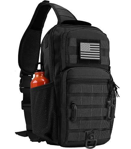 TOGEVAL Sling Backpack Detachable Water Bottle Holder Wear-resistant Crossbody Bag for Hiking and Travel Shoulder Chest Pack : Sports & Outdoors