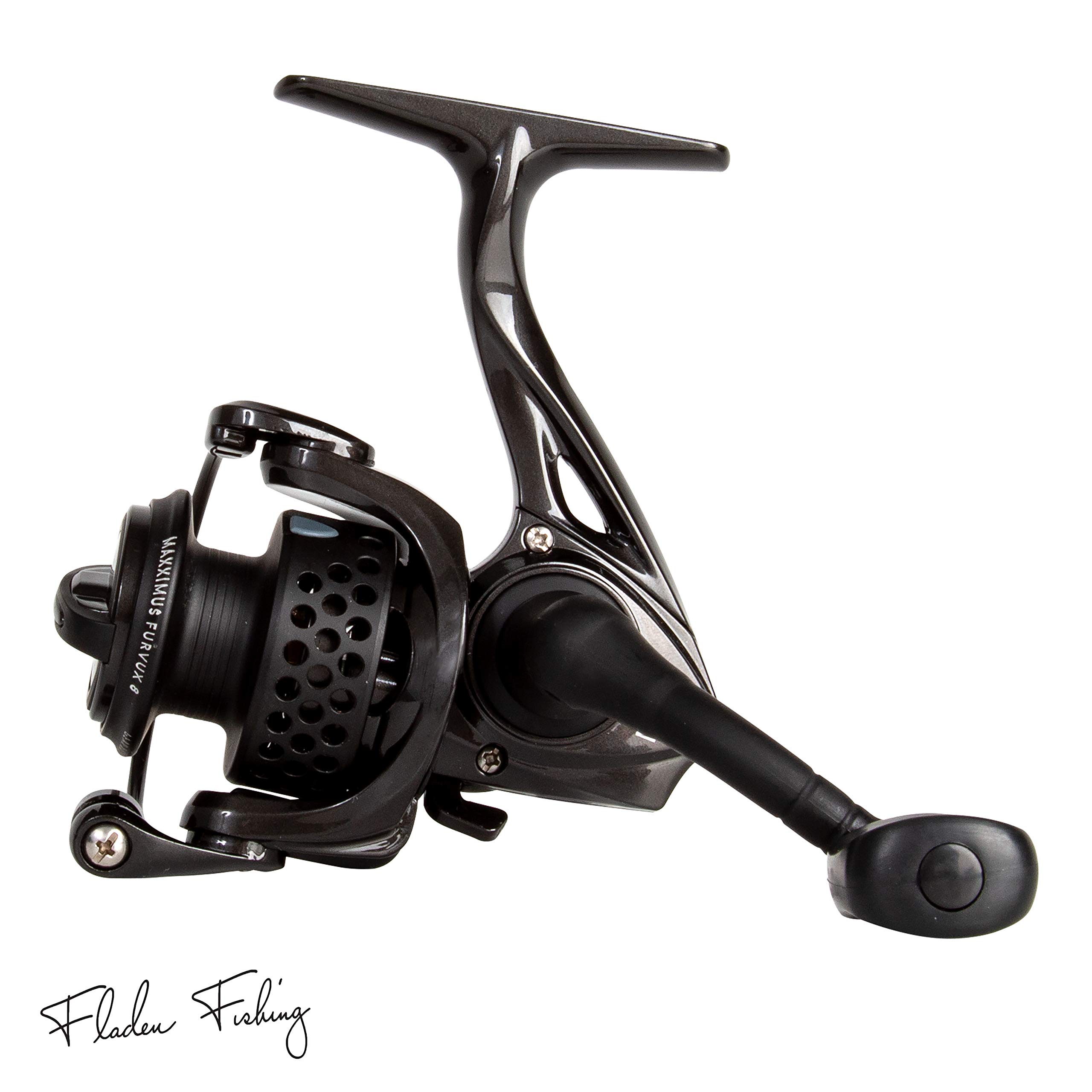 FLADEN Fishing - MAXXIMUS FURVUX Reel Ultra Light 190g Fixed Spool High Qua;ity Size 080 with 5+1 Ball Bearings, Instant Anti Reverse and Spare Spool - Ideal for Drop Shotting [11-9280]