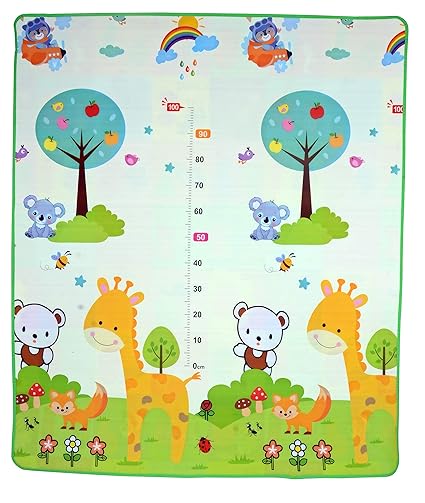 Keshav International Waterproof Anti Skid Double-Sided Baby Crawling Baby Floor Play Mat with Zip Bag (Size 5 x 6 ft, 150 x 180 cm)