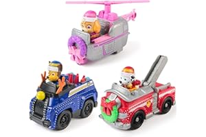 Paw Patrol Holiday Vehicle Bundle, Holiday-Themed Chase, Marshall & Skye Action Figures & Rescue Vehicles, Kids Toys for Boys & Girls Ages 3 & Up