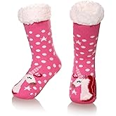 SeeyAN Kids Boys Girls Warm Slipper Socks Cute Animal Soft Thicken Winter Thermal Fleece Fuzzy Non-Skid Children Home Socks