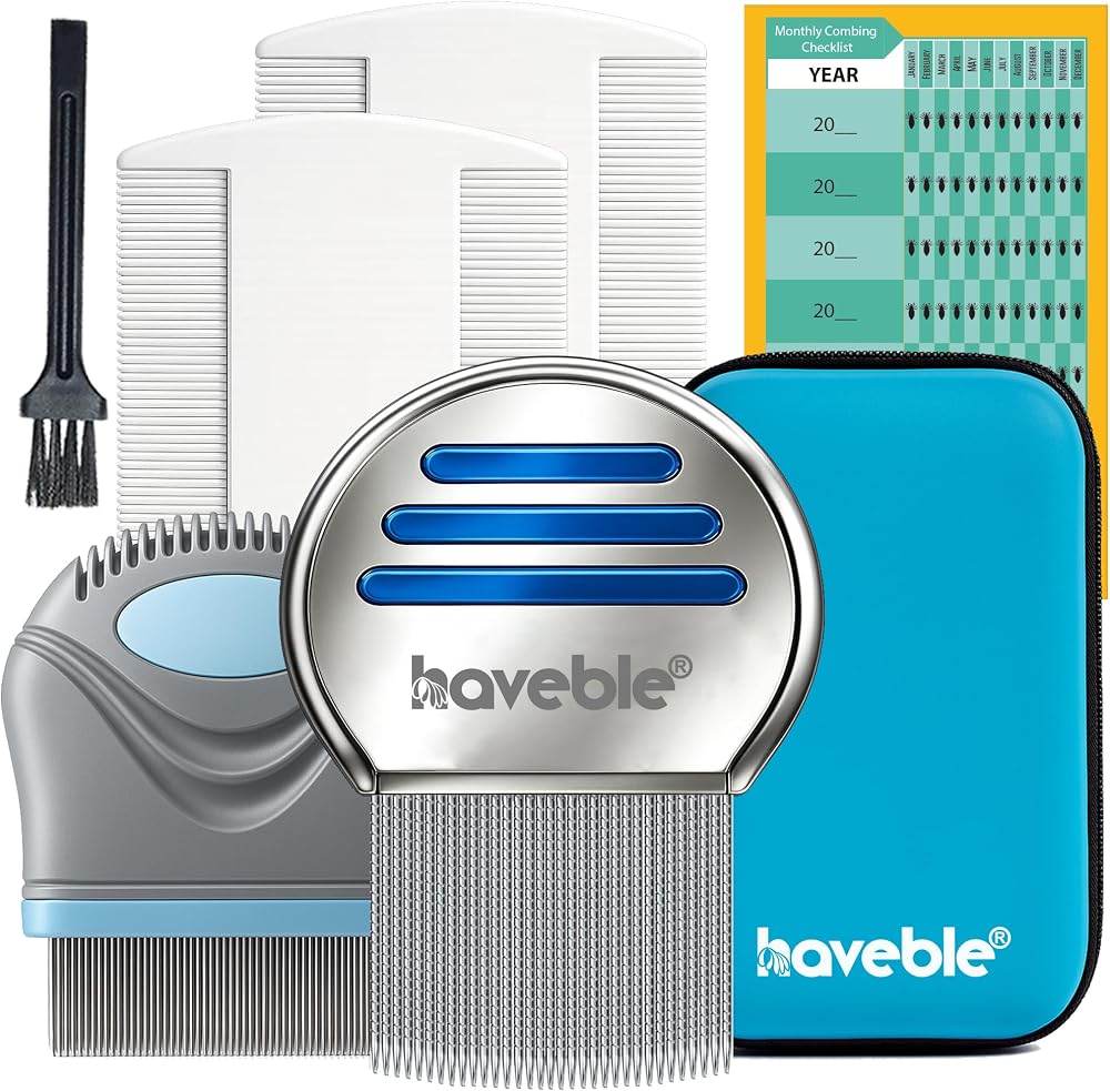 Haveble 6-in-1 Nit & Lice Comb Kit for Kids, Adults & Pets - Chemical-Free