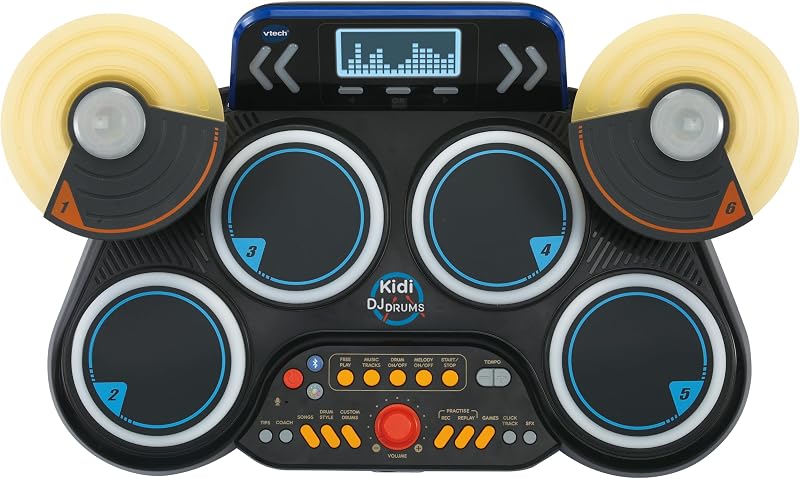 VTech Kidi DJ Drums Light Up Electronic Drum Kit Bluetooth Coach Mode