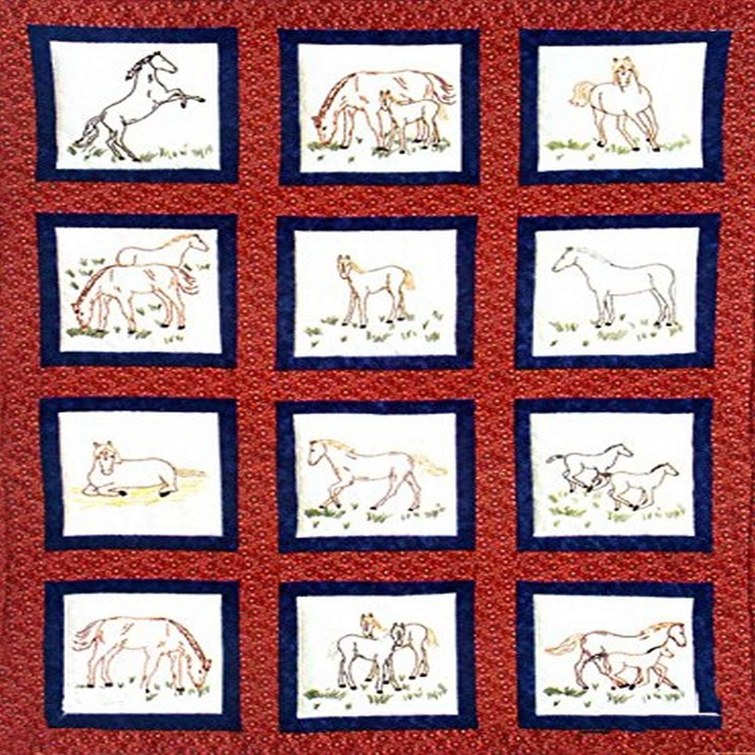 Jack Dempsey 737 342 PreCut Quilt Squares Themed Stamped White Blocks