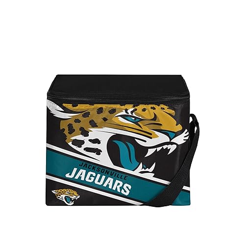 FOCO Jacksonville Jaguars Big Logo Stripe 6 Pack Cooler