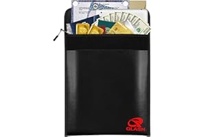 QLASH Fireproof Document Bag (2200℉), 15”x 11” Upgrade Water Resistant and Fire Safe Storage with Zipper for Jewelry, Large Legal File and MacBook