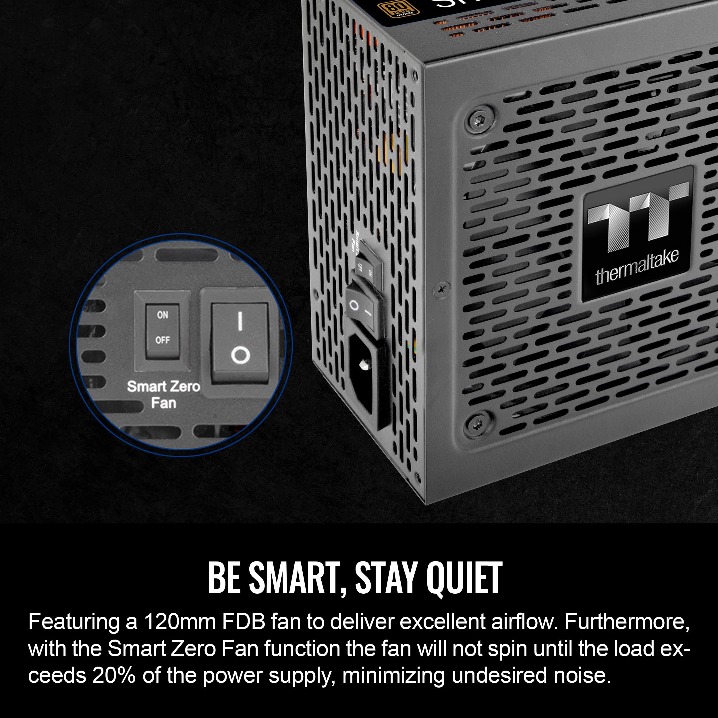 Thermaltake Smart BM3 750W 80Plus Bronze ATX 3.0 & PCIE 5.0 Ready Semi-Modular Power Supply; 105°C/221°F Japanese Capacitor; 5 Year Warranty; PS-SPD-0750MNFABU-3