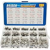 BOJACK 15 Values 200 pcs Fast-Blow Glass Fuses Assortment Kit 5x20mm 250V 1 5 10 15 20A 6x30mm 250V 1 2 3 5 6 7 8 10 15 20A a