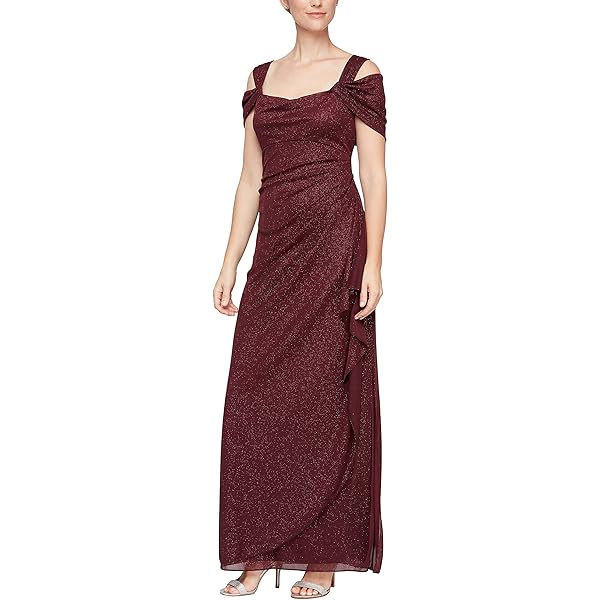 ruffle evening dress Betsy and Adam 