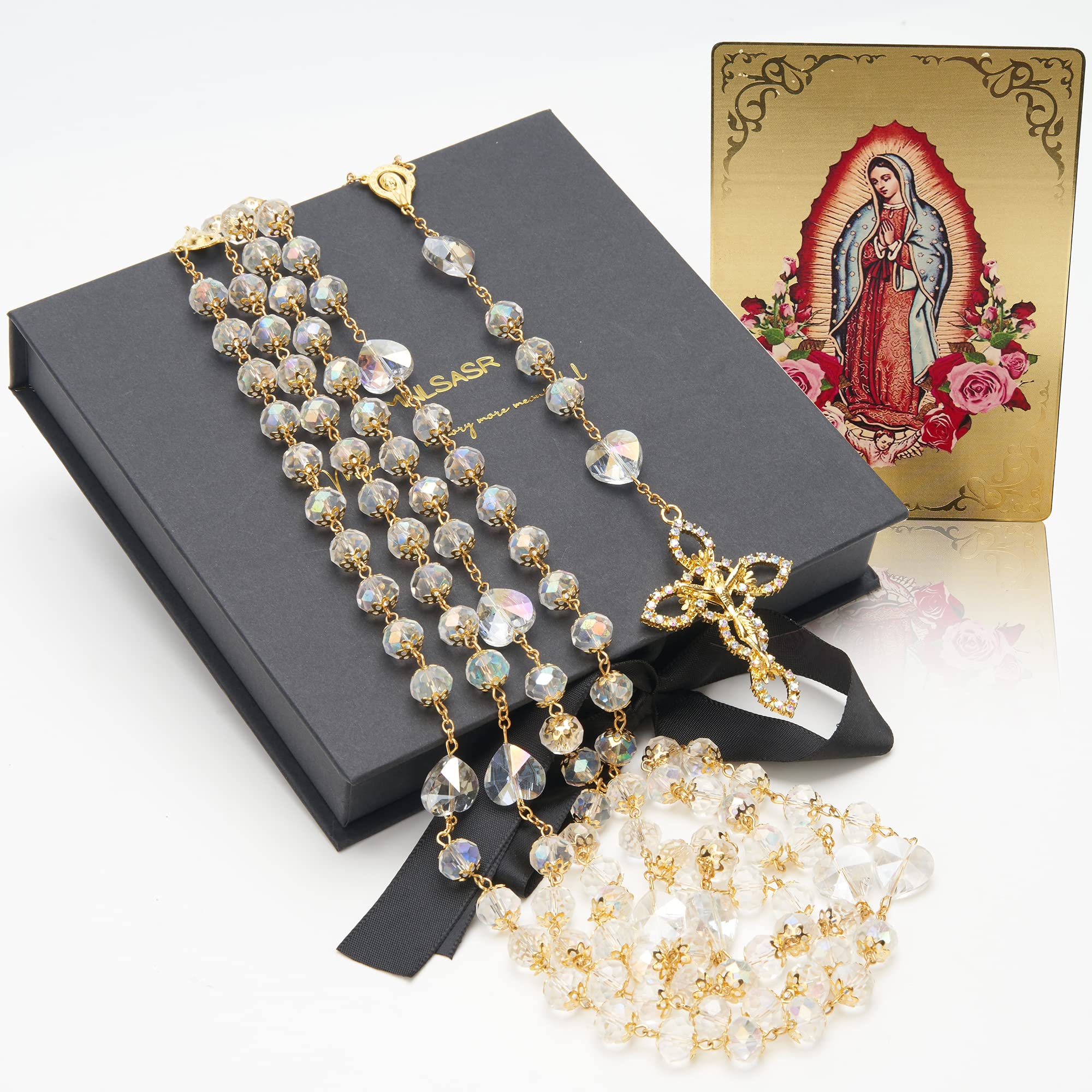 Photo 1 of Lazo Para Boda - Wedding Lasso, Crystal Arras Para Boda Catolica with Jesus Christ, Lazos Para Bodas De Iglesia Para Novios, Lasso for Wedding Ceremony, Wedding Lasso Catholic Set, Wedding Rosary Lazo (Gold)