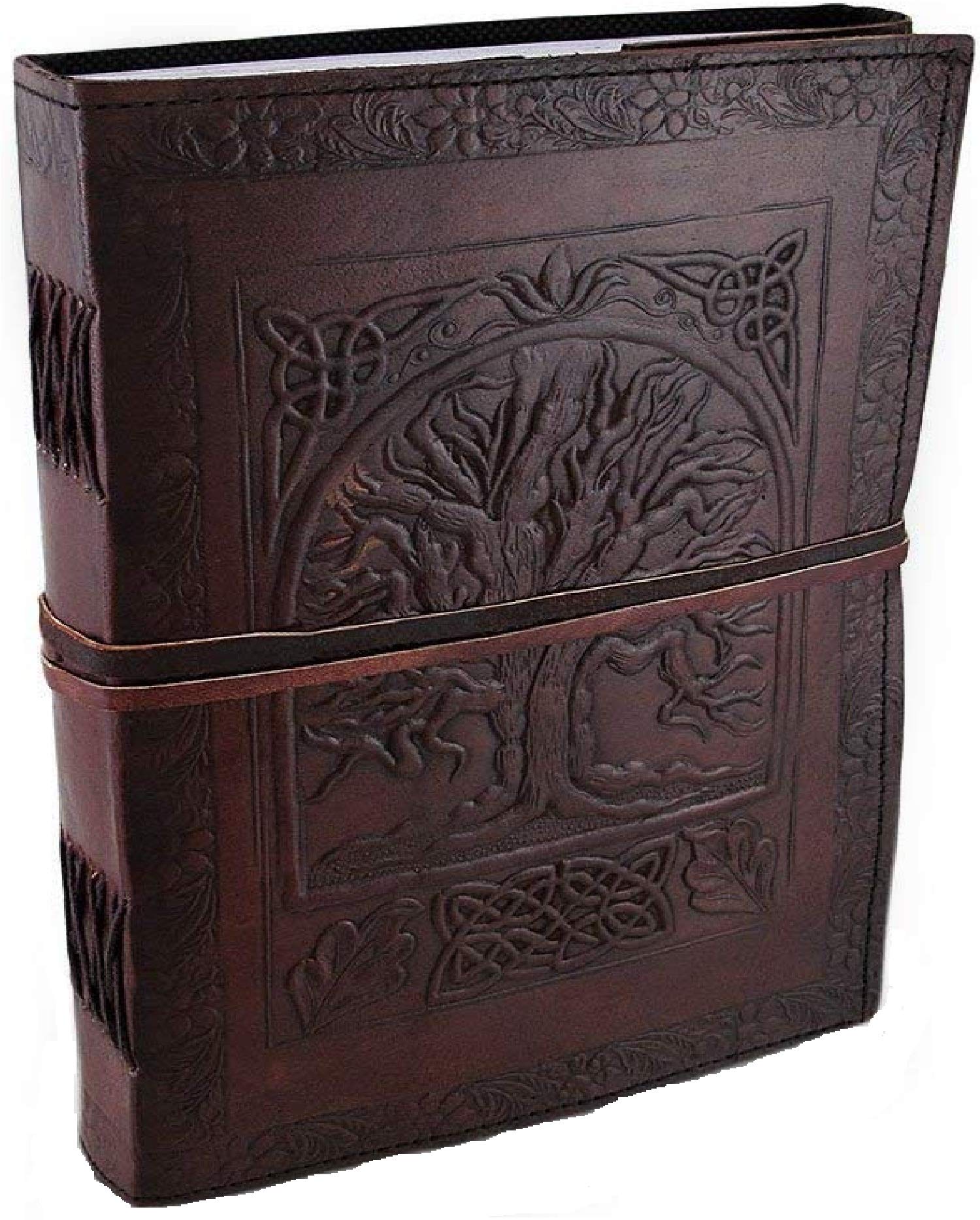 Large Tree of Life Leather Blank Book by AzureGreen