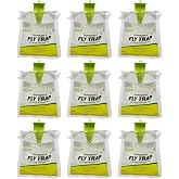 RESCUE! Outdoor Disposable Fly Trap &ndash; Hanging Fly Catcher with Attractant Bait, Fly Bag for Patio, Yard, Trash &amp; Farm Areas &ndash; Easy-to-Use Outdoor Fly Control - 9 Traps