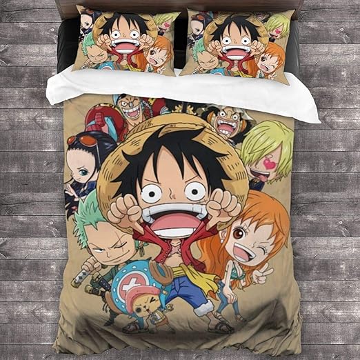 Amazon ワンピース 布団カバー 3点セット ベッドカバー 寝具カバーセット 通気性 防ダニ 抗菌 防臭 丸洗い可能 四季通用 177x218cm 寝具カバーセット オンライン通販