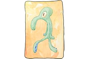 Silver Buffalo Spongebob Squarepants Squidward Artwork 45" x 60" Fleece Throw, Soft and Cozy Blanket, 180 GSM