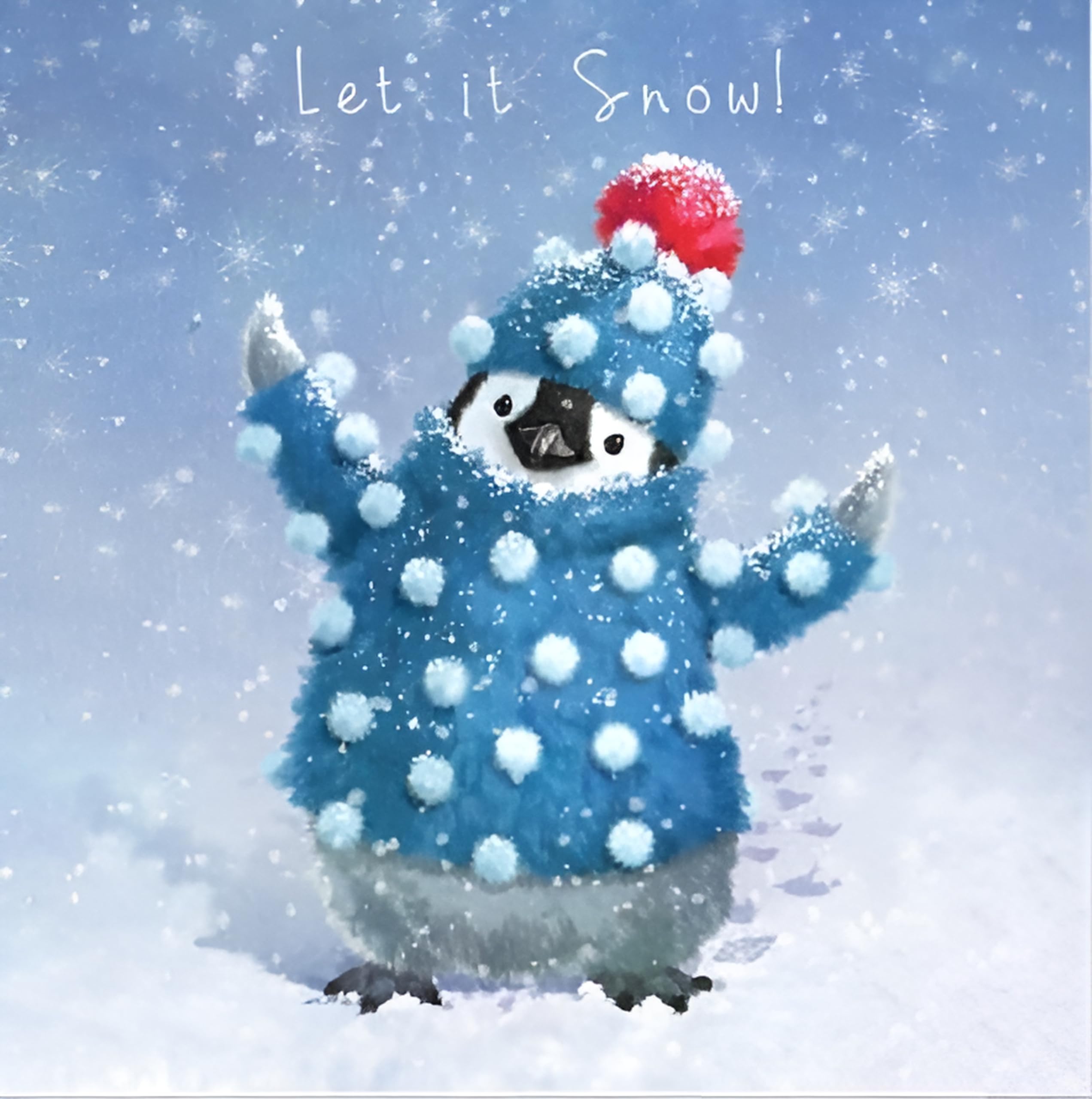 Noel Tatt Charity Christmas Cards Pack of 10 - Penguin Chick in the Snow - Festive Christmas Cards Multipack - In Aid of UK Charities