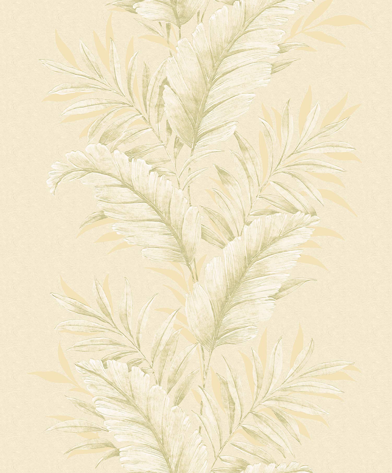 Galerie G67649 Palazzo Tropical Leaf Design Wallpaper, Green/ Cream, 10m x 53cm