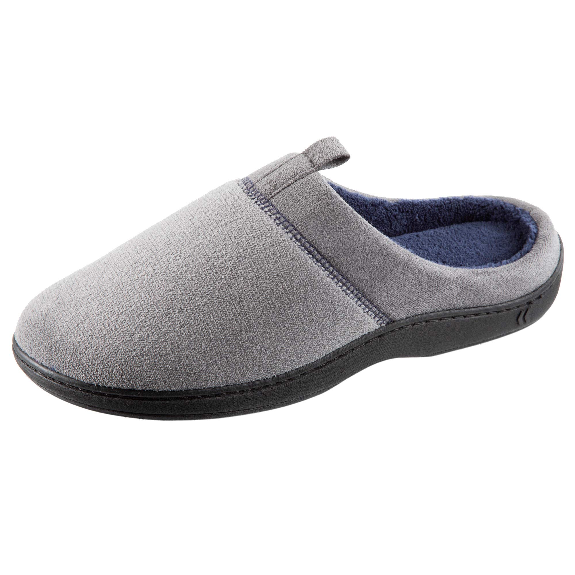 isotoner Men's Open Back Slipper with Memory Foam and Indoor/Outdoor Sole