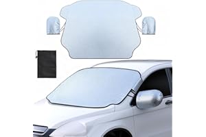 Gintenco Windshield Cover for ice and Snow，Windshield Snow Cover with 600D Oxford Fabric，Magnetic car Anti-Snow Cover with Side Mirror Cover Suitable for Most Vehicle in Winter