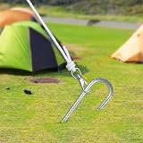 YAYODS 8Pcs 16 Inch Ground Stakes Galvanized Rebar J Hook Ground Anchors view 5