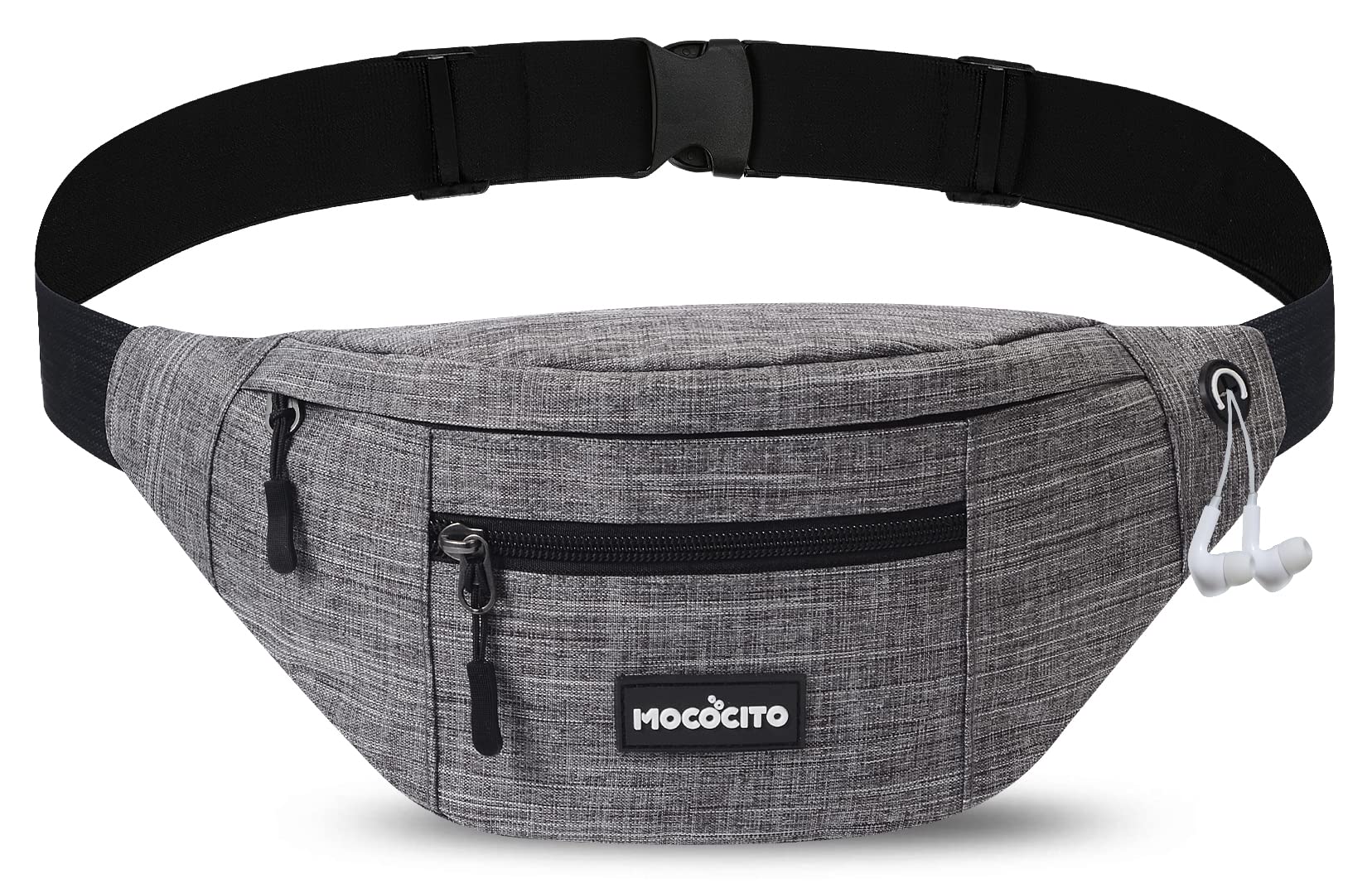 MOCOCITO Bumbags Waist Fanny Pack for Men Women Waterproof Waist Bumbag Travel Money Belt Fashion Bum Bag with3 Zip Pockets and Adjustable Belt for Sport Running Hiking Jogging,Dog Walking