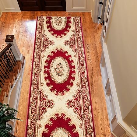 Tapiso Alfombra De Pasillo Tradicional Colección Yesemek - Color Rojo