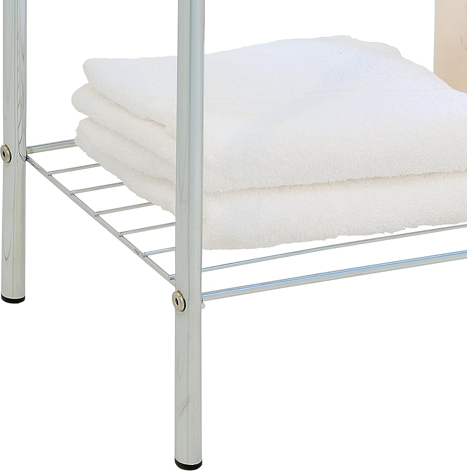 MyGift Freestanding 3 Tier Metal Towel Rack, Chrome Bathroom Towel Bar, Silver-Tone: Home & Kitchen