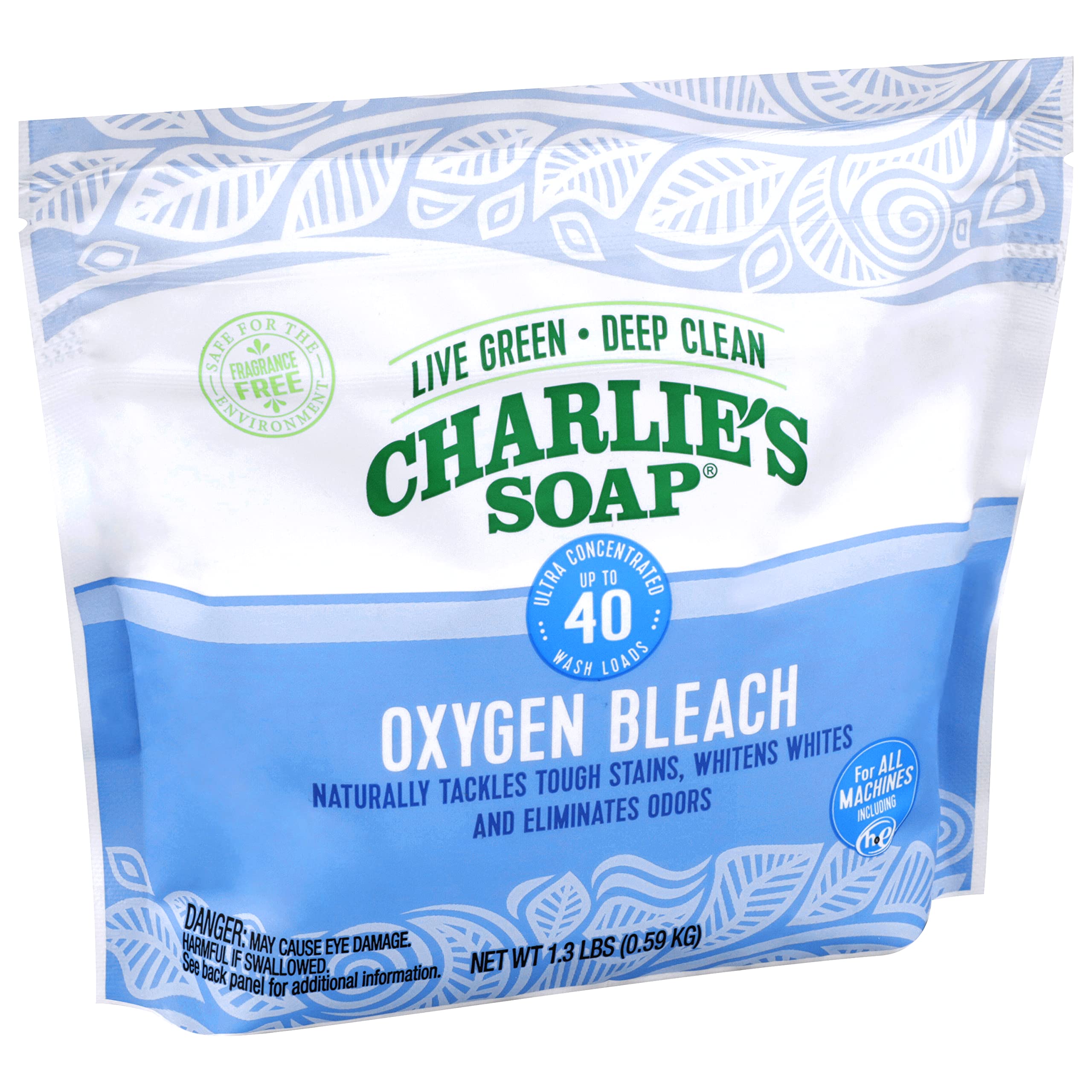Charlie's Soap Color Safe Chlorine Free Oxygen Bleach Powder, 1.3 lbs (0.59 kg)