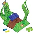 Hot Wheels Monster Trucks Toy Truck & Playset, 1 Glow-in-The-Dark 1:64 Scale Gunkster, GITD Arena Smashers Ooze Battle Challenge, 2 Crushable Cars