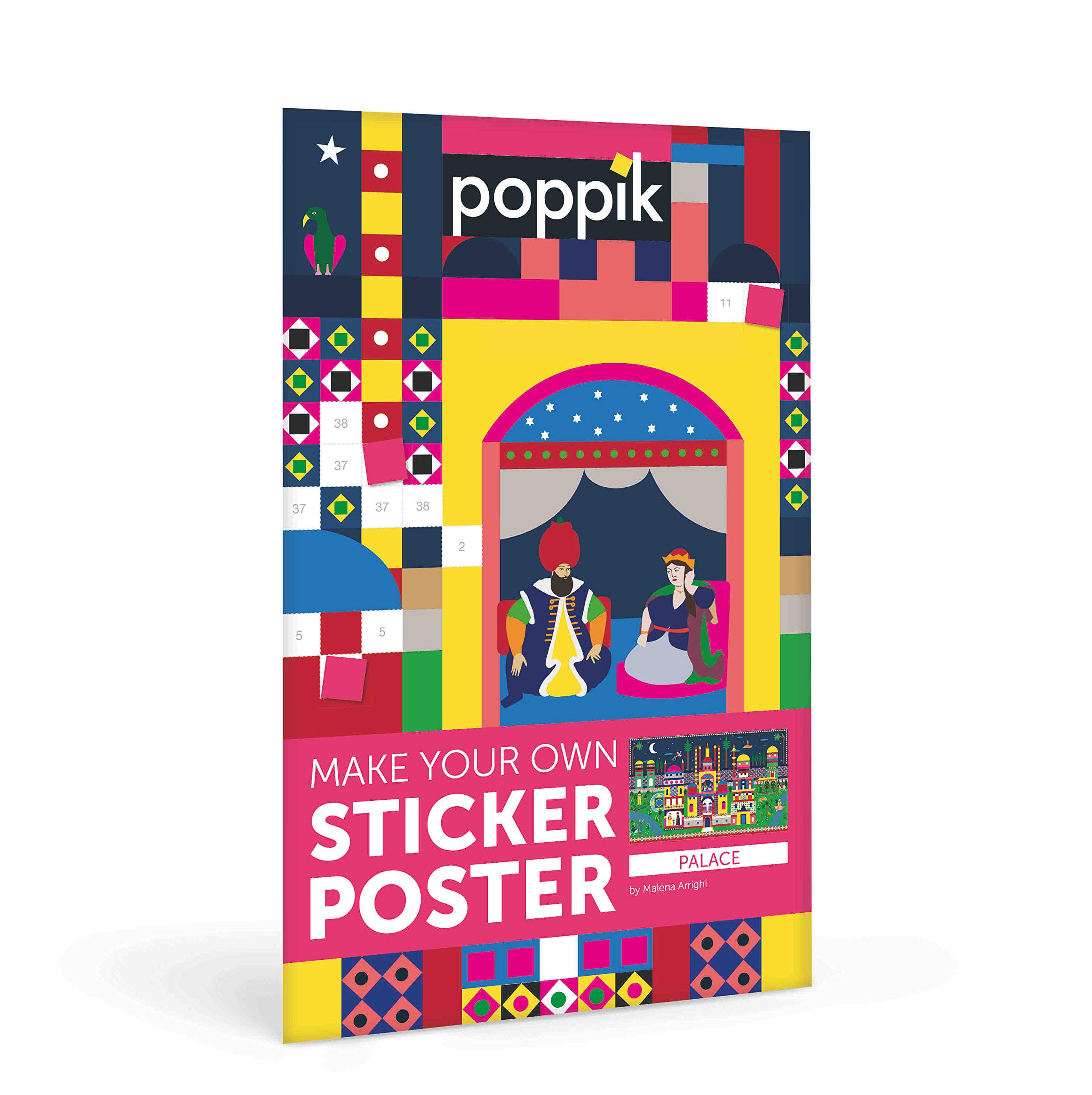 Poppik Creative Mosaic Sticker Poster Palace - for Ages 7 and Above. Fun, Educational Poster Kit for Kids, Multicoloured, one Size, 3760262410050