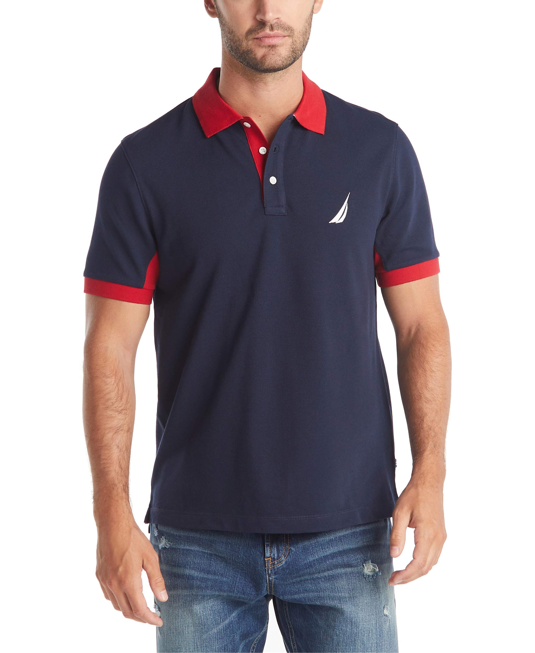 Nautica Men's Classic Fit Short Sleeve Performance Pique Polo