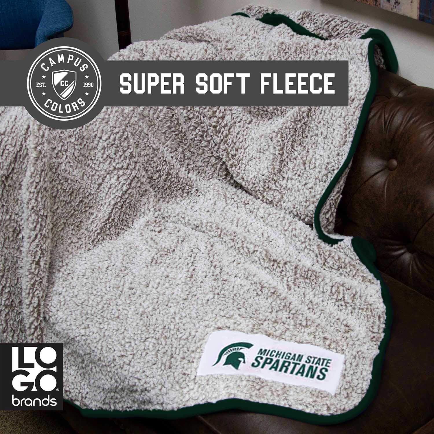 Logo Frosty Fleece 60 X 50 Blanket (Michigan State Spartans - Team Color, ) : Sports & Outdoors