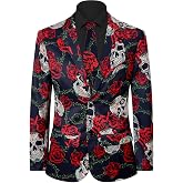 Fashonal 2-Piece Mens Halloween Christmas Blazer & Tie