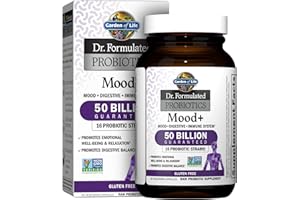 Garden of Life Probiotics Mood+ Dr Formulated Acidophilus Probiotic Supplement - Promotes Emotional Well-Being, Relaxation and Digestive Balance - Ashwagandha for Stress Management, 60 Veggie Caps