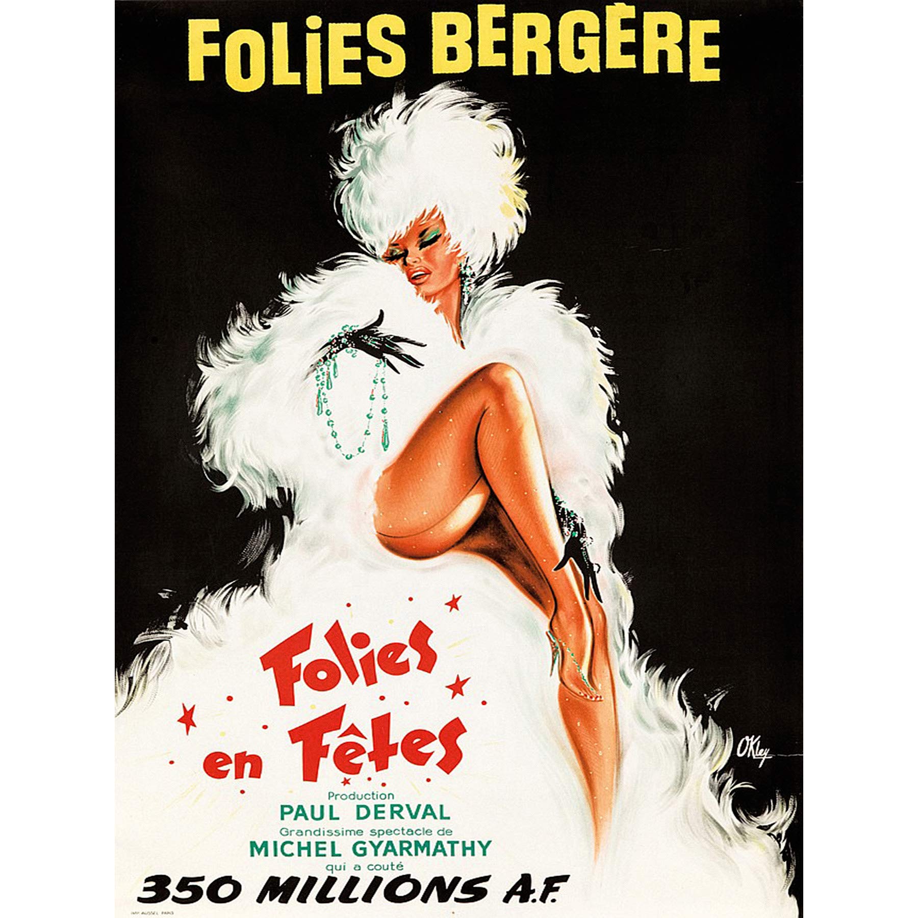 Wee Blue Coo Folies Bergere Theatre Cabaret Large Wall Art Poster Print Thick Paper 18X24 Inch