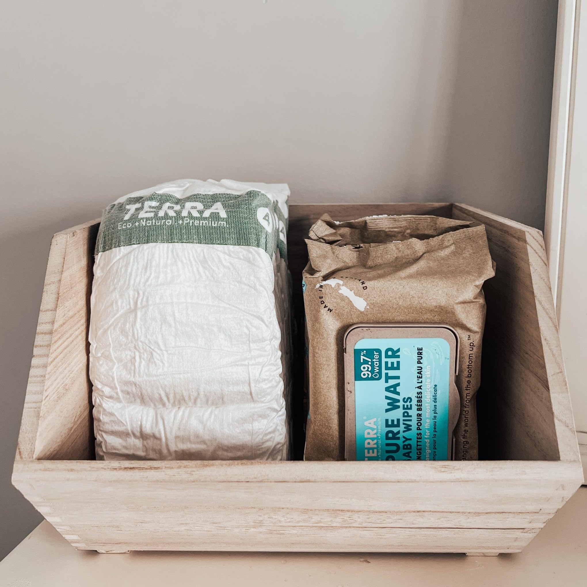 Terra Organics Pure New Zealand Water Bamboo Baby Wipes, Biodegradable, Natural, 1 Pack of 70 Wipes