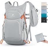 BECOJADDE 15L Hiking Backpack Lightweight Travel Backpacks Water-Resistant Daypack Fits Cycling Helmets for Men Women for Daily Outdoor Camping, Mist Gray