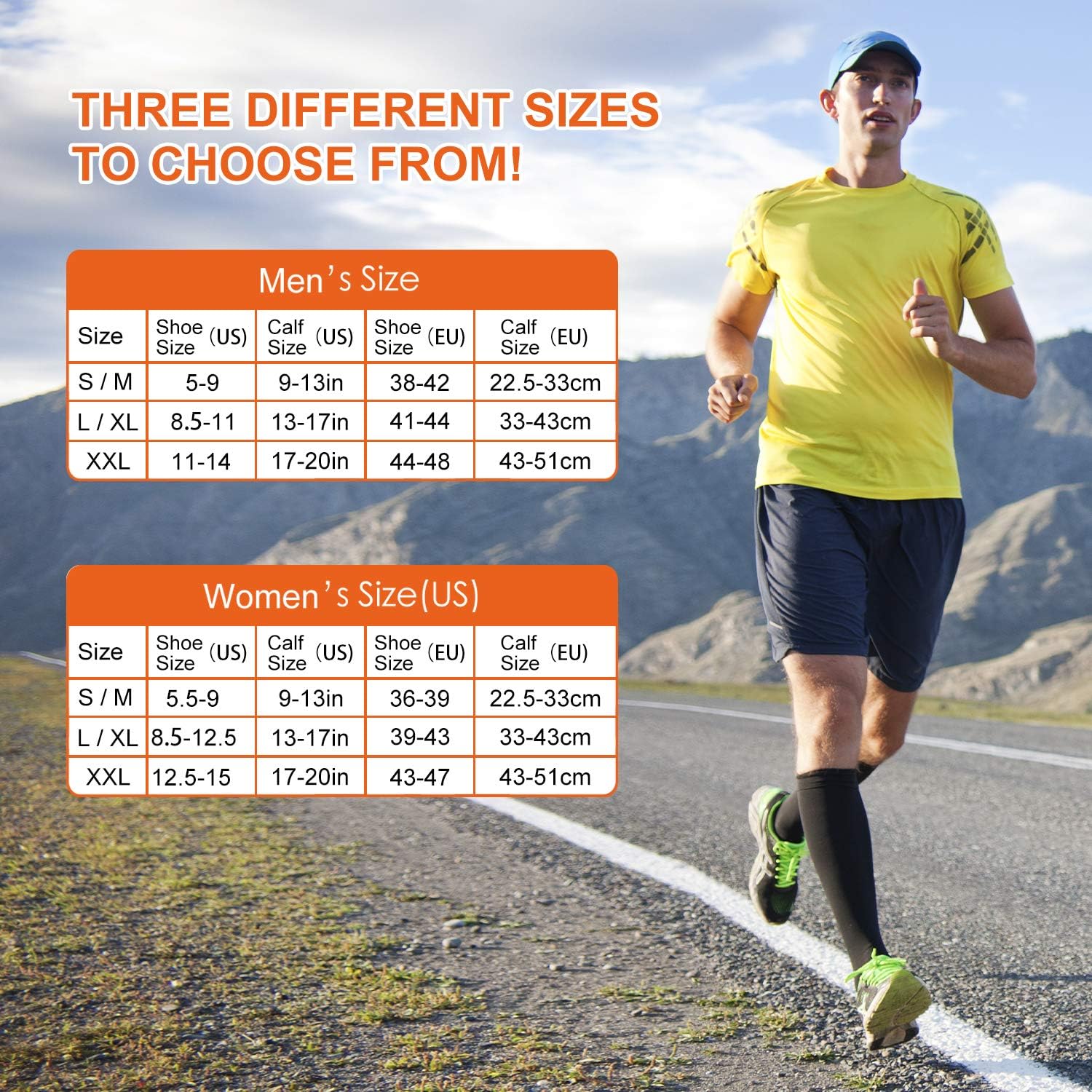 CAMBIVO Compression Socks 3 Pairs for Women and Men, 20-30mmHg Thick High Stockings for Sports, Running, Circulation,Travel: Clothing