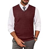 COOFANDY Men's Sleeveless Sweater Vest V-Neck Solid Cotton Pullover | V Neck Design, Slim Fit, Sleeveless, Ribbed Hem, Anti-pilling, Comfortable，Stretch, Fall and Winter