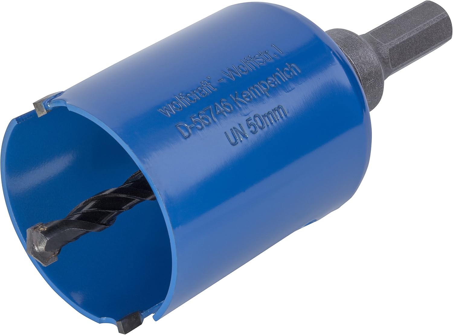 wolfcraft Universal Hole Saw with Mandrel, Pre-Assembled I 3879000 I Universal use in a Wide Range of Materials, Cutting Depth 60 mm