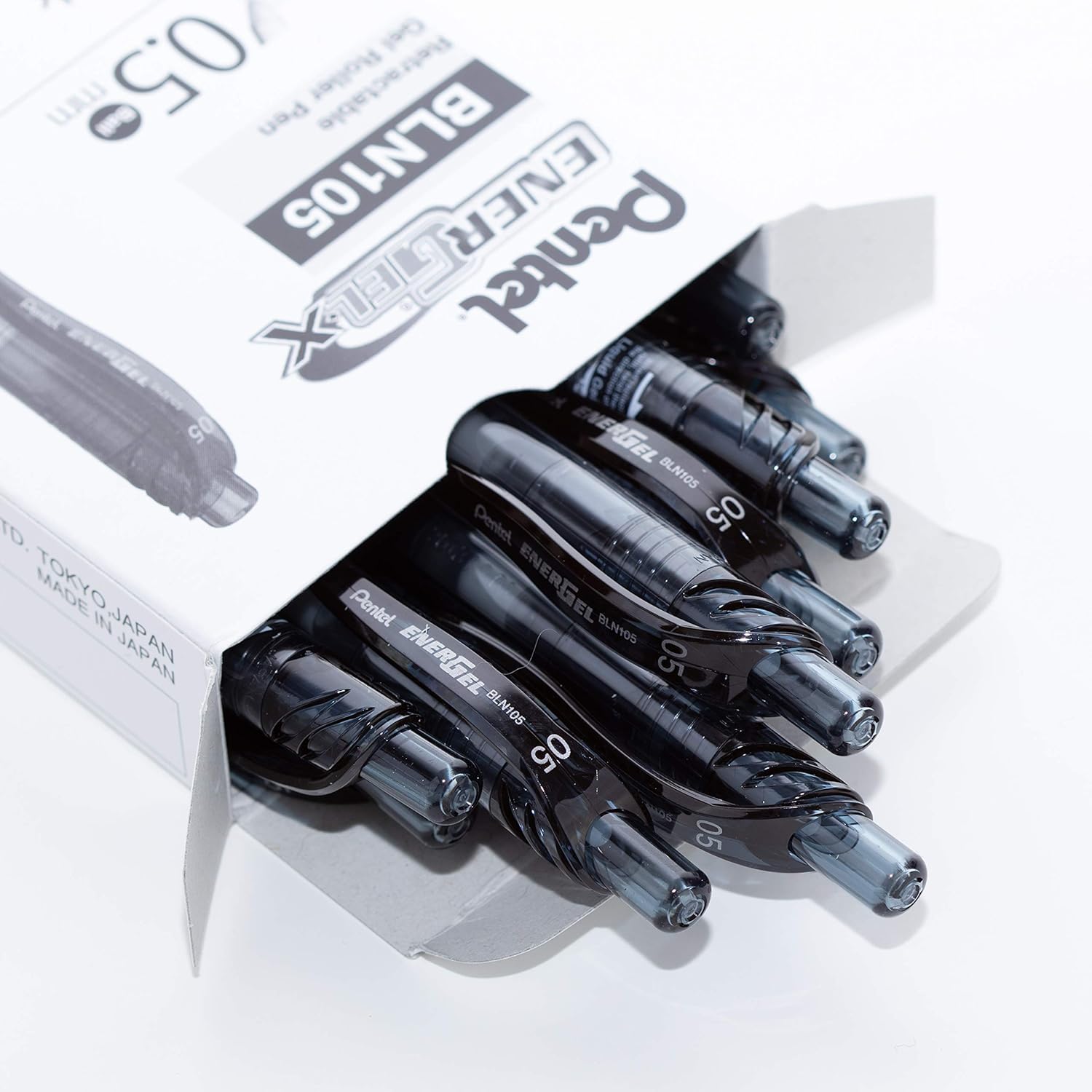 Pentel EnerGel-X Retractable Liquid Gel Pen, 0.5 mm, Black, Pack of 12: Office Products