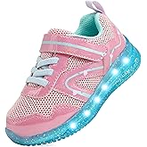 SKYWHEEL Toddler Girls Boys Light up Shoes LED Flashing Lightweight Mesh Breathable Walking Sneakers for Toddler and Little Kids Running