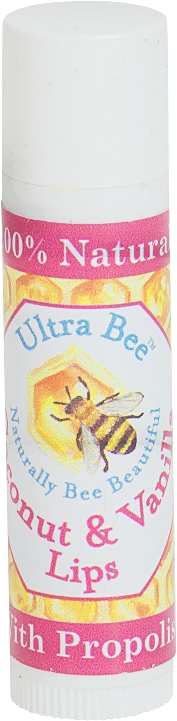 100% Natural Beeswax Lip Balm with Honey, Coconut and Vanilla