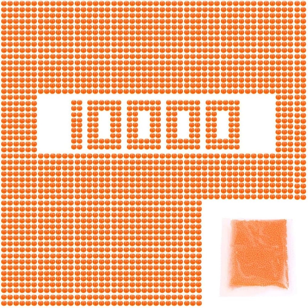 ATIL 10000pcs Gel Ball Ammo Refill for Electric Gun Blaster Orange Soft Safe