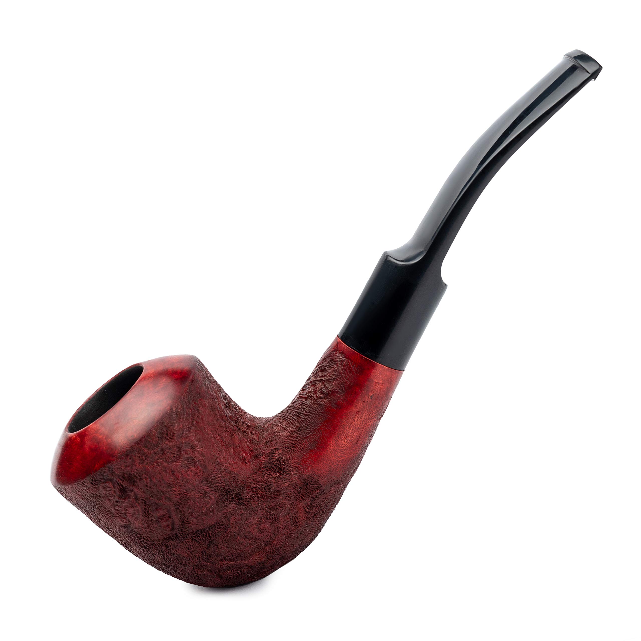 Dr. Watson - Tobacco Pipe, classic Bent Dublin shape, Handcrafted from Briar Root, Fits 9mm filter (Mahogany)
