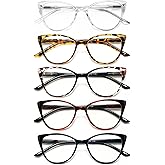 EYEURL 5 Pack Reading Glasses for Women-Cat Eye Blue Light Blocking Readers Fashion Computer Glasses with Spring Hinge Anti-Glare Readers for Women 3.0