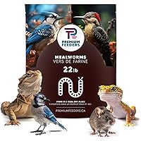 22lb - MEALWORMS by Premium Feeders – Approx 350000+ Dried Mealworms - Chicken & Bird Feed - Meal worms Treats - High Protein
