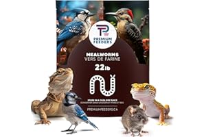 22lb - MEALWORMS by Premium Feeders – Approx 350000+ Dried Mealworms - Chicken & Bird Feed - Meal worms Treats - High Protein