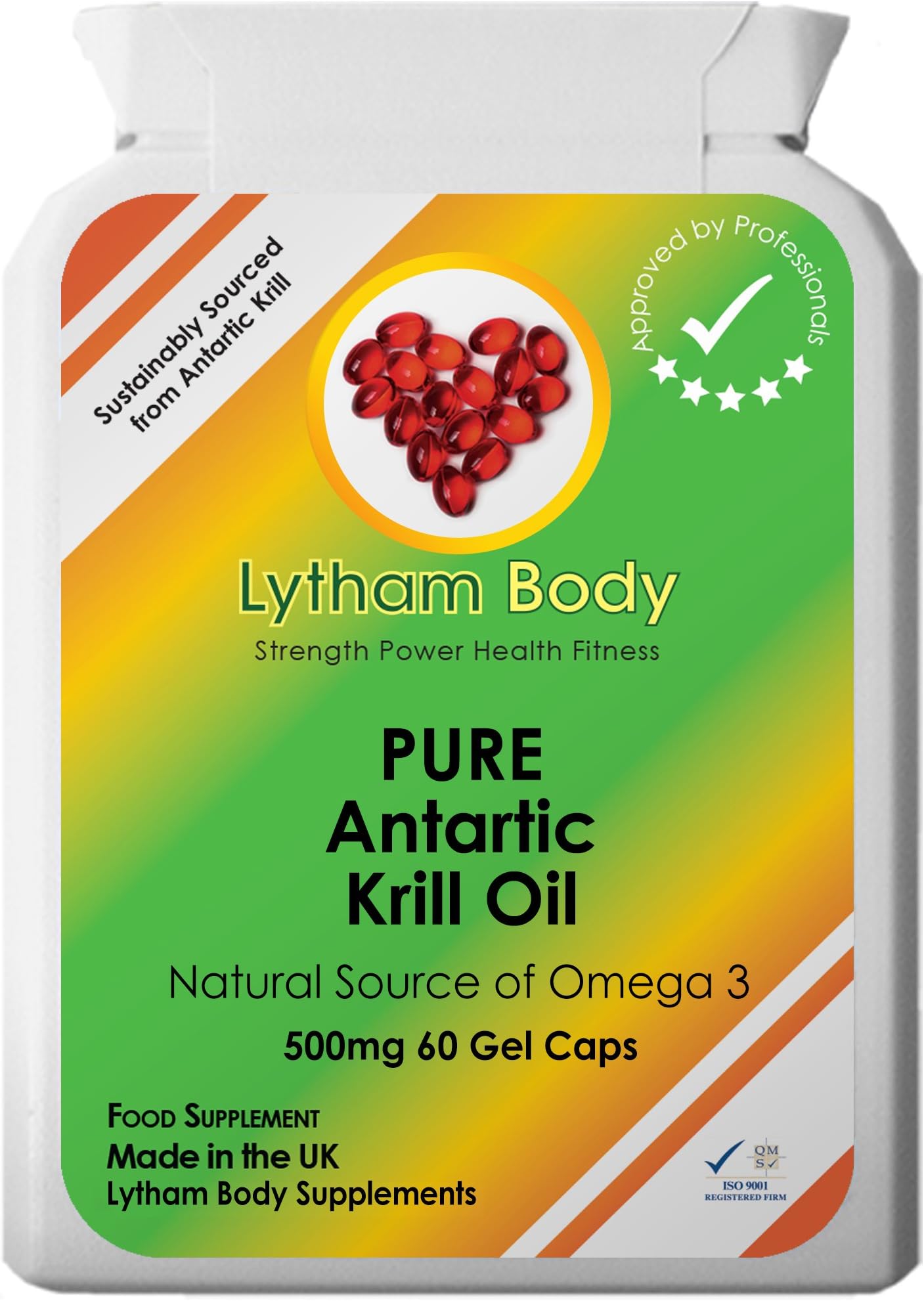 Pure Antarctic Krill oil 500mg x 60 vegan capsules. A Excellent pure product with no added ingredients.