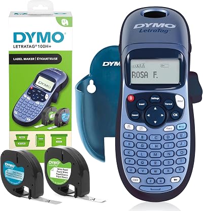DYMO LetraTag LT-100H Starter Kit Label Maker Handheld Printer 2 Tape