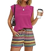 WIHOLL Two Piece Sets for Women Trendy Short Sets Beach Vacation Clothes Airport Travel Cruise Summer Outfits